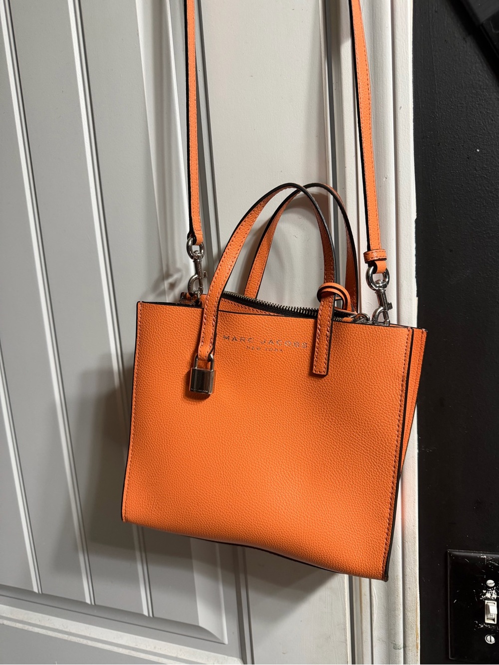 Marc Jacobs Orange Leather Crossbody Tote with Detachable Strap